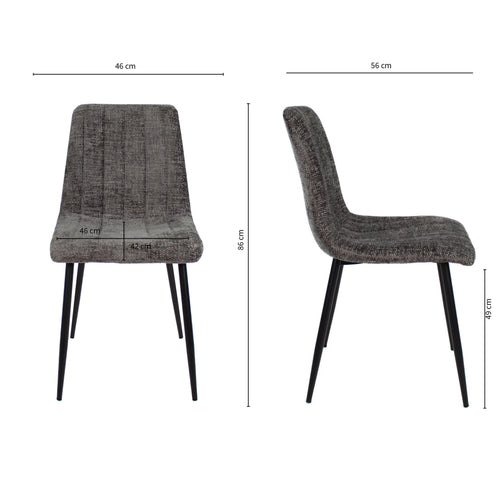 Kick eetkamerstoel Sem - Donkergrijs - vtwonen shop