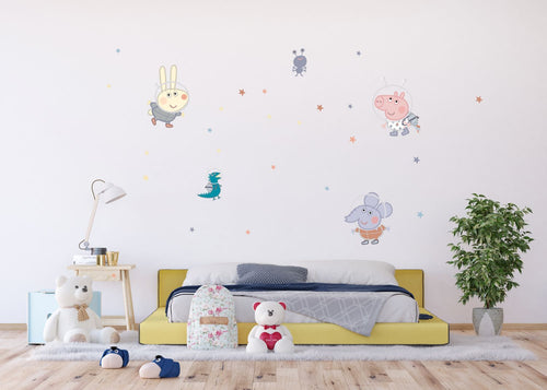 Sanders & Sanders muursticker Peppa Pig multicolor - 85 x 65 cm - 601361