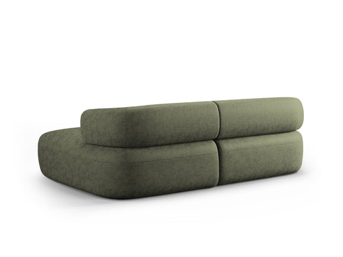 Micadoni rechter hoekbank Jenny 5-zits, chenille groente - 145x200x73cm