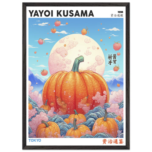 Artfulprints Poster met Lijst Yayoi Kusama - Tokyo pumpkin   - 50x70 cm - Oranje