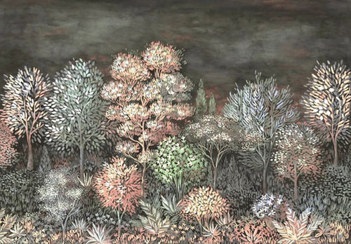 Erismann fotobehang bosrijk landschap bruin en roze - 400 x 270 cm - 661068 - vtwonen shop