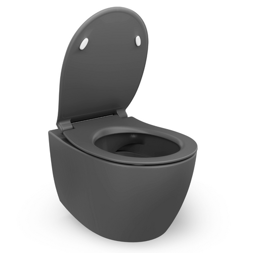 Isvea Wc Toilet Badkamer Hangend Antraciet Inclusief Softclose Toiletbril - vtwonen shop
