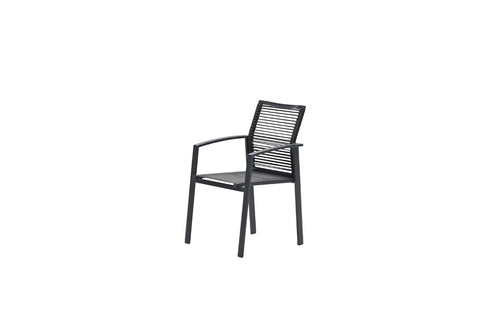 Cosmo dining fauteuil - rope donkergrijs - gevuld textileen