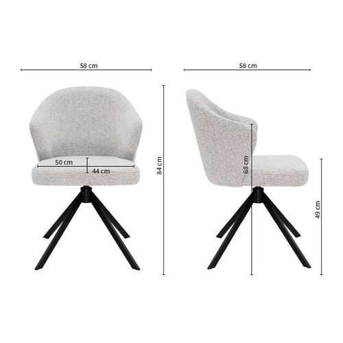 Kick draaistoel Liz - Grijs - vtwonen shop