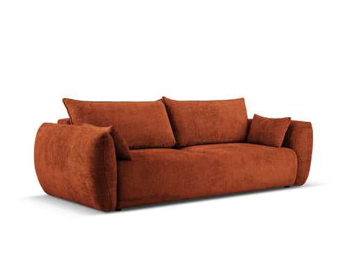 Cosmopolitan Design Slaapbank met opbergdoos Matera 3-zits, chenille, terracotta - 108x240x86cm