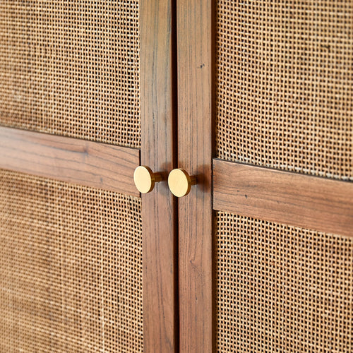 Tikamoon Kinderkast van iepenhout en vlechtwerk - Bruin - vtwonen shop