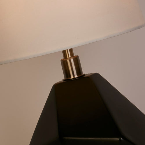 Searchlight Apex Ape1 Light Tafellamp, Antiek Messing Metaal Zwart Hars en Wit