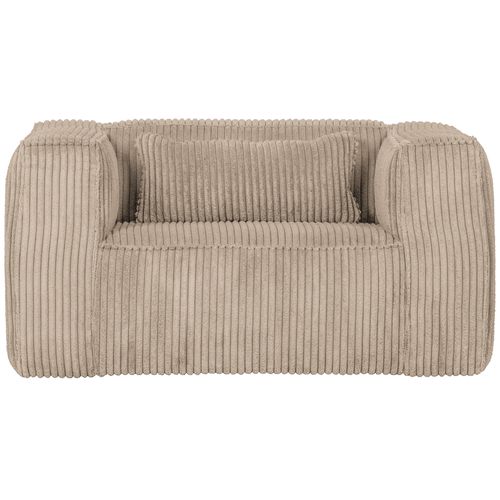 WOOOD fauteuil Bean - Grove Ribstof - Travertin - 74x146x98 - vtwonen shop