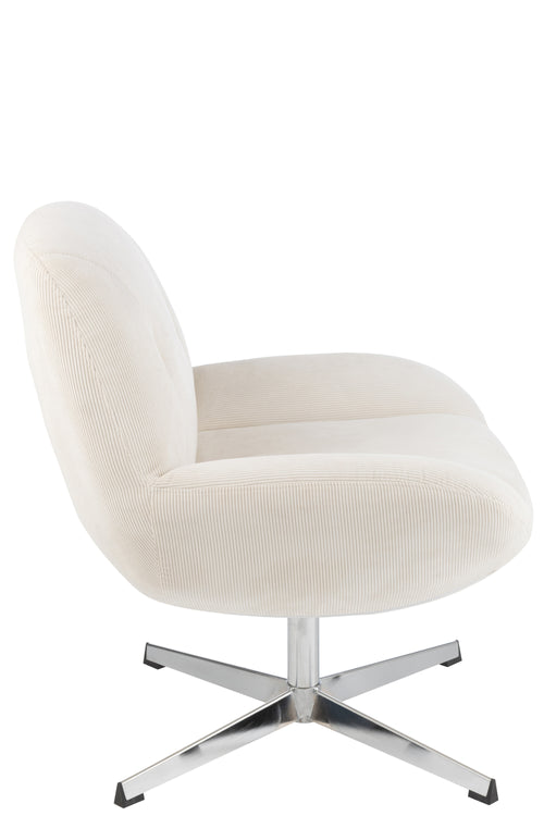 J-Line loungestoel Chill - metaal/multiplex - creme/zilver
