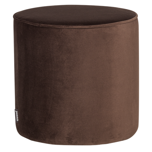 WOOOD poef hoog Sara 46xØ46 cm - Velvet - Donkerbruin