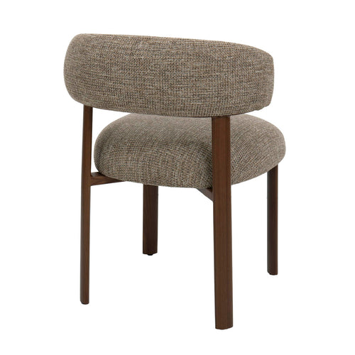 DÉJA Living Eetkamerstoel Alamo - Taupe/Walnoot - Set van 2