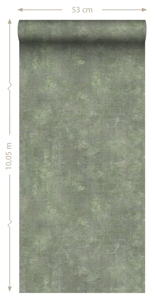 ESTAhome behang betonlook vergrijsd groen - 50 x 900 cm - 148756