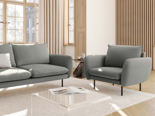 Cosmopolitan Design Fauteuil Vienna boucle, grijs - 94x97x95cm