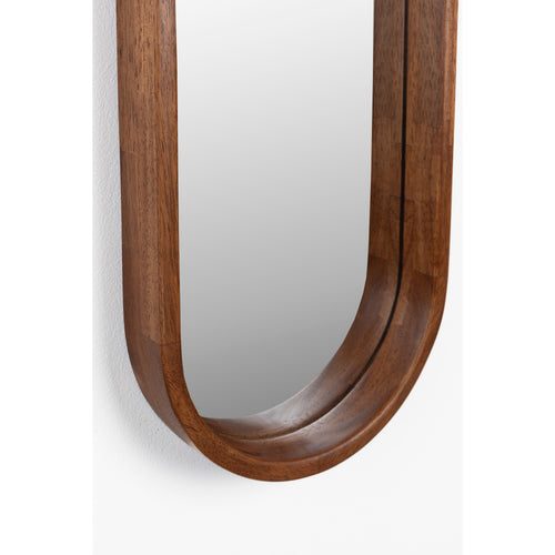 Housecraft Living Nyko Spiegel/ Wandspiegel Ovaal Hout 120x24 cm Bruin