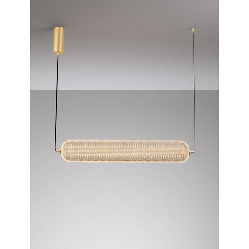 Nova Luce KLELIA Hanglamp voor aan de muur, messing goudkleurig, Triac dimbaar, LED, 40W, 3384lm, 3000K