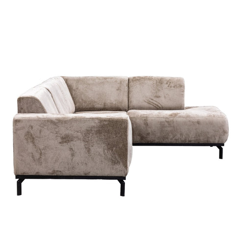 Giga Meubel Hoekbank Monza 3-zits Links - Stof/Metaal - Taupe - vtwonen shop