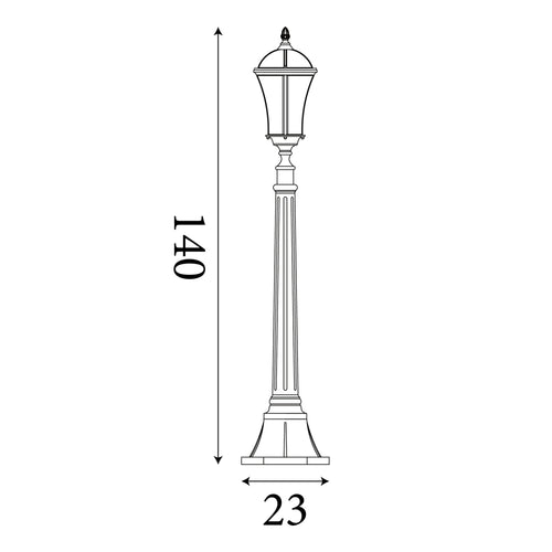 Searchlight buitenlamp Capri - 1 lichts - 23  x 140   cm - bruin
