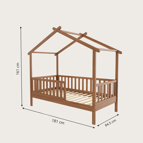 Petite Amélie Huisbed Maison - Peuterbed 80x160 cm - Bedhuisje - Walnoot - vtwonen shop