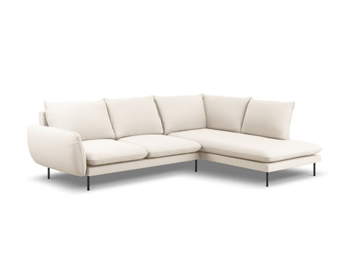Cosmopolitan Design rechter hoekbank Vienna 6-zits, boucle, beige - 185x275x95cm