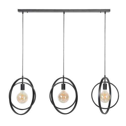 Giga Meubel Hanglamp Turn Around - Zwart - 3-Lichts - 130x30x150cm - vtwonen shop