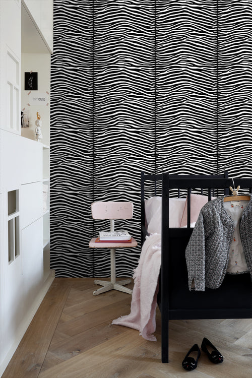 ESTAhome behang zebra's zwart en wit - 53 cm x 10.05 m - 136807