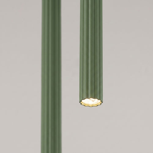 Sollux Lighting Hanglamp ARCHE 2P olijfgroen - 15x15x118cm