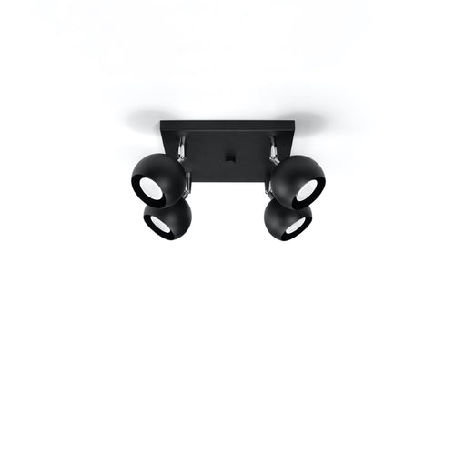 Sollux Lighting Plafondlamp OCULARE 4 zwart - 25x25x16cm
