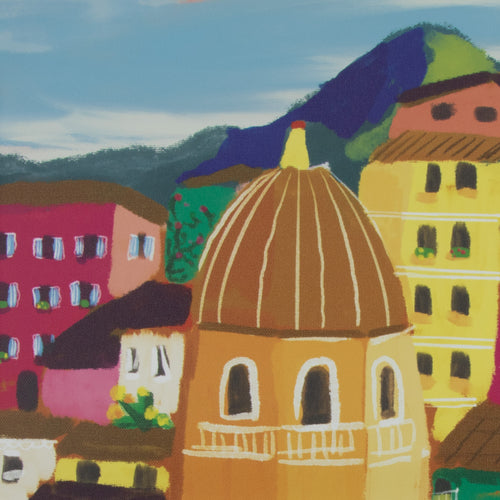 Art for the Home Buitencanvas - Stadje aan de kust - 70x50cm