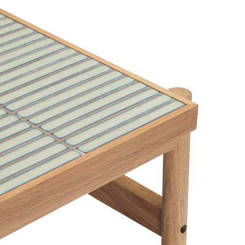 Hübsch bijzettafel Tile - mdf/eikenfineer/eiken/tegels - 45x50xh44cm