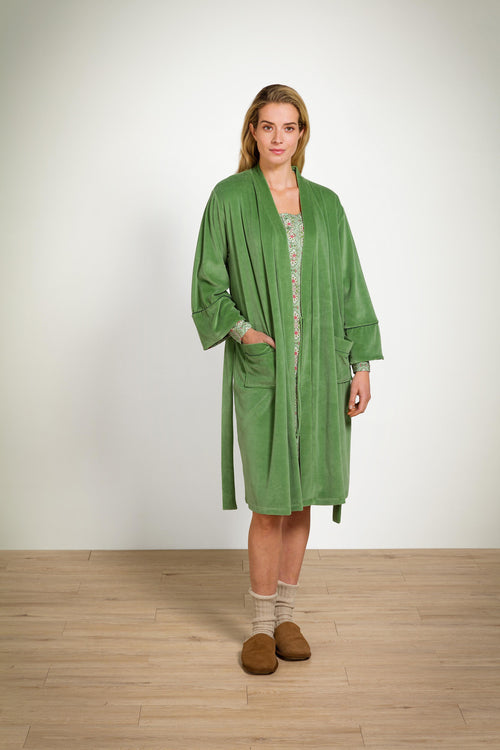 Pip Studio - Naomi Kimono Dames - Velvet - Groen - XL - vtwonen shop