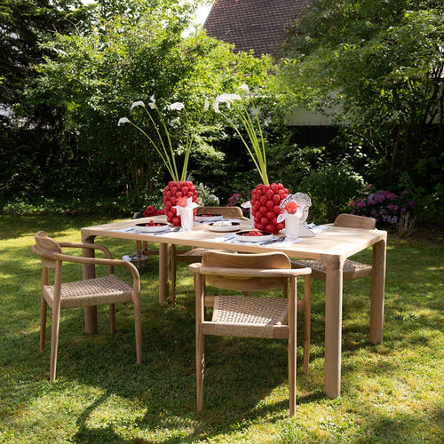 Kare Design Tuinmeubilair Bella tafel 180x90cm en 4 stoelen