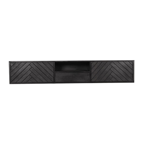 StarFurn Zwevend Tv-meubel New York - Zwart Hout - 180x35x33cm - vtwonen shop