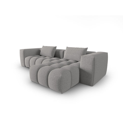 Cosmopolitan Design - Modulaire hoekbank rechts Verona 3-zits, structurele stof warm grijs - 145x260x70cm