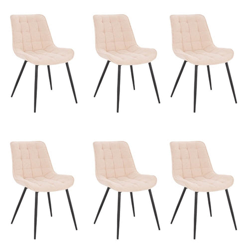 Home Deluxe gestoffeerde stoel IKALO Cord Cream Aantal: 6 - vtwonen shop