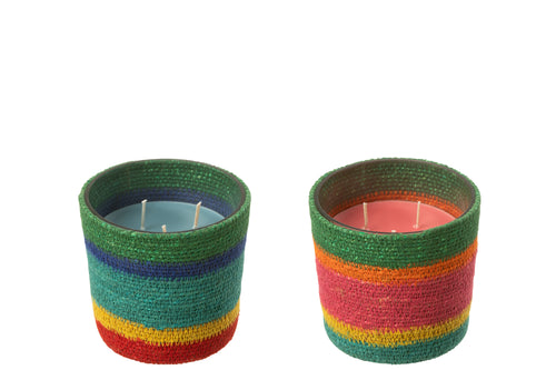 J-Line geurkaars Mand - Woody Aurora - mix - small - 45U - 2 stuks - vtwonen shop