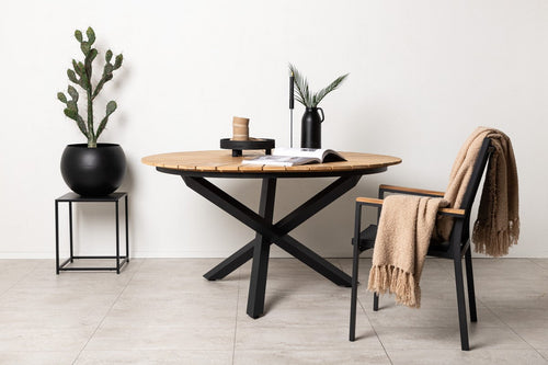 Rebellenclub Ronde Tuintafel Tonga - ¿140 cm - Zwart - vtwonen shop