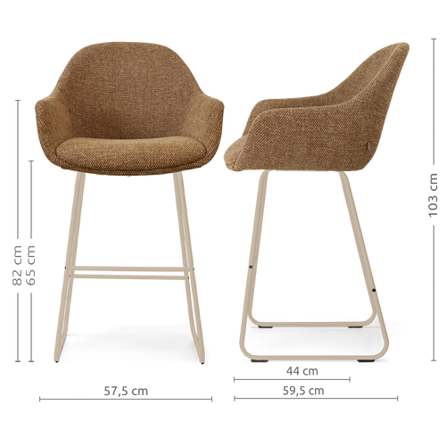 Nolon Nino-Mae barkruk bruin blend - beige onderstel - 65 cm
