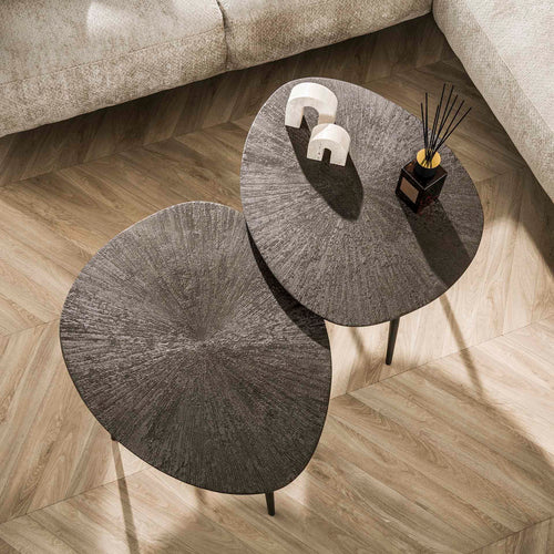 Giga Meubel Salontafel Brown Ray Metal - Bruin Metaal - Set van 2 - vtwonen shop