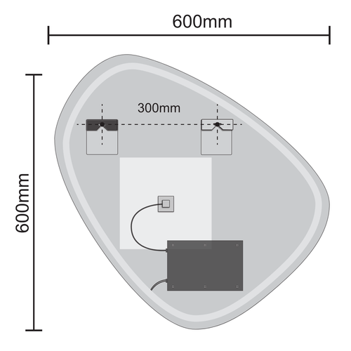 LOMAZOO badkamerspiegel Geneva - met LED verlichting - ovaal - 60 x 60 cm