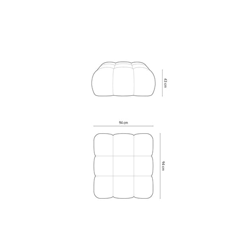 Cosmopolitan Design - Poef Cortina flueel geel - 94x94x43cm