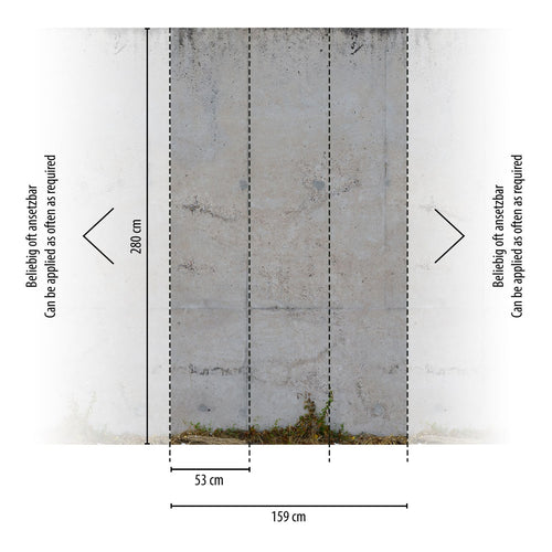 Livingwalls fotobehang betonlook grijs, beige en groen - 159 x 280 cm - AS-392541