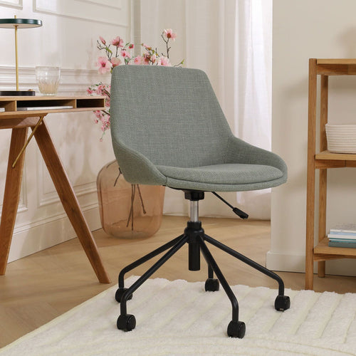 Nolon Nout-Isa Bureaustoel Saliegroen - Stof - Zwart Onderstel - vtwonen shop