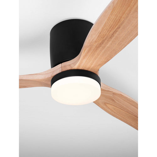 Nova Luce ALOA Plafondventilator Sandy Black, naturel hout, LED 18W 1170lm 3000-4000-6500K kleurtemperatuur, afstandsbediening