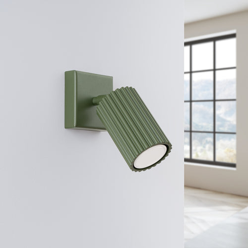 Sollux Lighting Wandlamp KARBON olijfgroen - 8x16x8cm