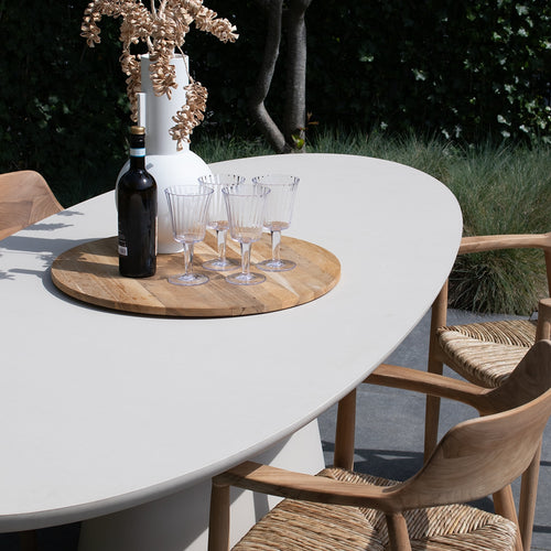 Giga Meubel Tuintafel Cleo - Ovaal 160cm - Beige Eco Composiet - vtwonen shop
