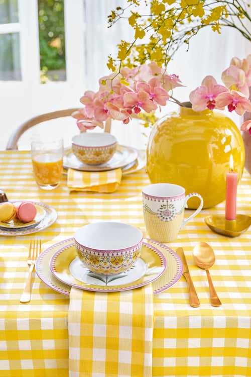 Pip Studio - Borden - Lily & Lotus - Geel - 21 cm - Set van 6