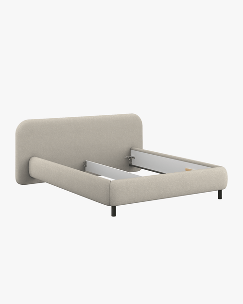 noo.ma Mumo gestoffeerd bed 140x200 Desert Beige Bouclé