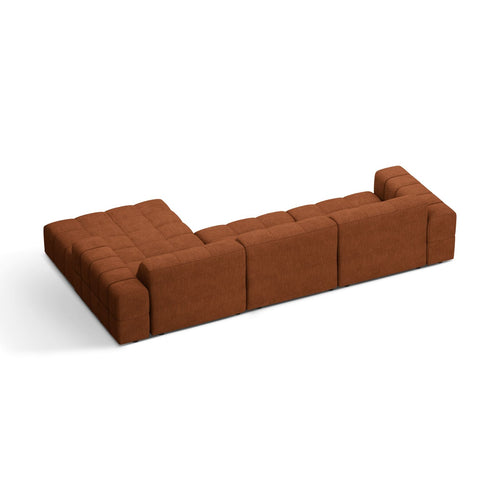 Cosmopolitan Design - Rechter hoekbank Chicago 4-zits, chenille baksteen - 167x294x78cm