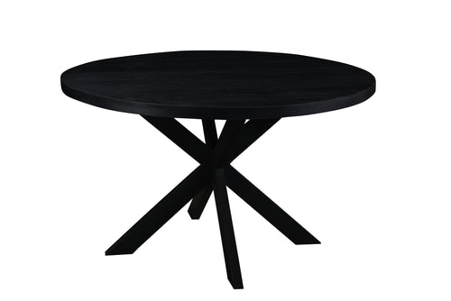 Livingfurn eetkamertafel mangohout - 120cm - zwart