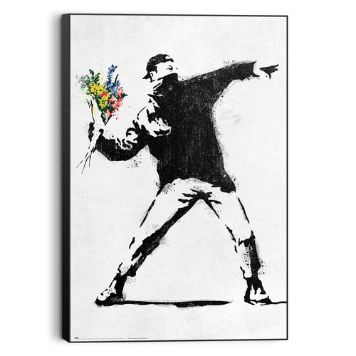 Reinders schilderij Banksy Flower Bomber - 90x60cm